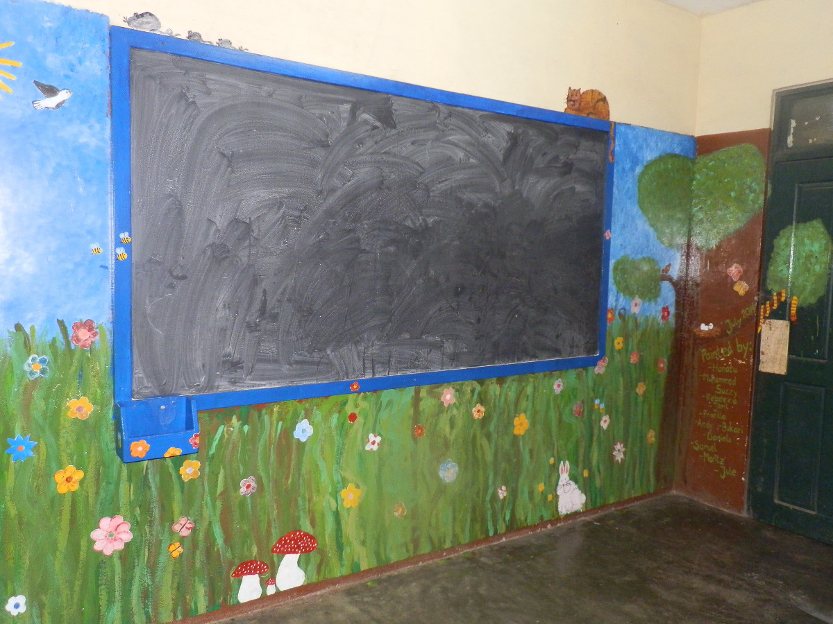 Nach 6 Stunden war der erste Klassenraum fertig. Nach 6 Stunden war Klassenraum 1 fertig.