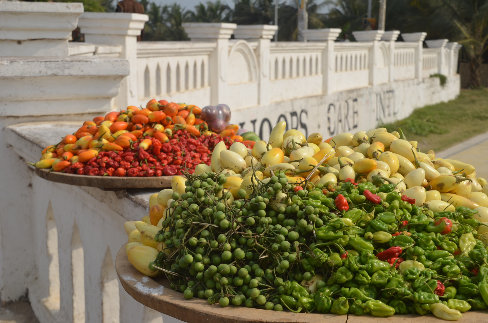 Am Straßenrand gibt es auch in Cape Coast frisches Gemüse... Am Straßenrand gibt es auch in Cape Coast frisches Gemüse...
